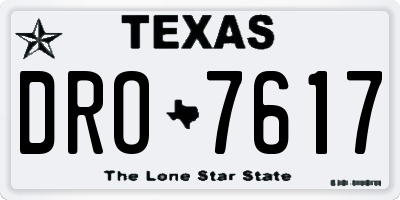 TX license plate DRO7617