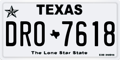TX license plate DRO7618