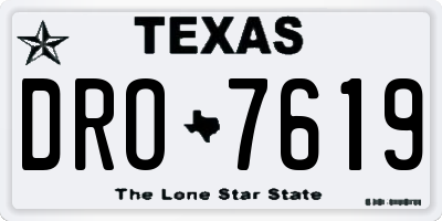 TX license plate DRO7619