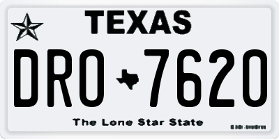 TX license plate DRO7620