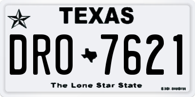 TX license plate DRO7621