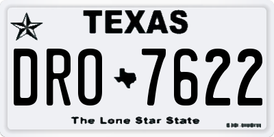 TX license plate DRO7622