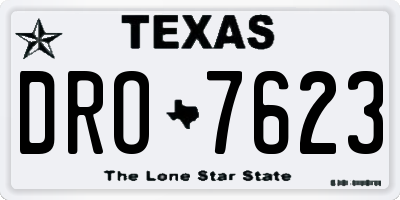 TX license plate DRO7623