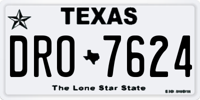 TX license plate DRO7624