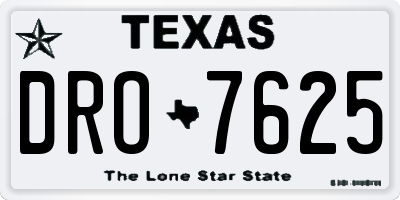 TX license plate DRO7625