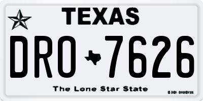 TX license plate DRO7626
