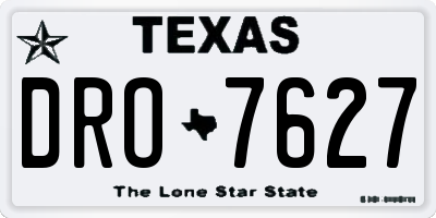 TX license plate DRO7627