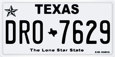 TX license plate DRO7629