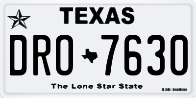 TX license plate DRO7630