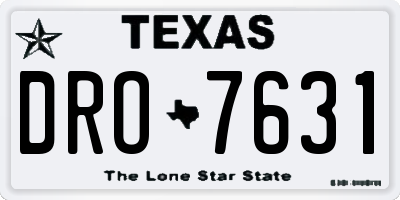 TX license plate DRO7631