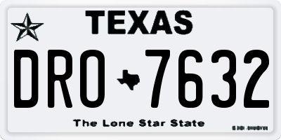 TX license plate DRO7632