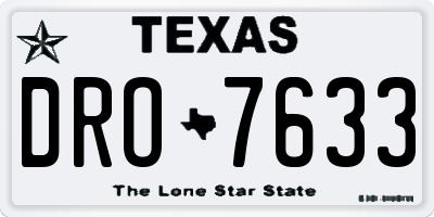 TX license plate DRO7633
