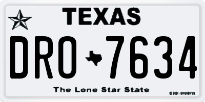 TX license plate DRO7634