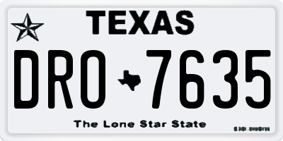 TX license plate DRO7635