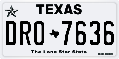 TX license plate DRO7636