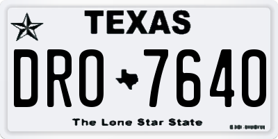 TX license plate DRO7640