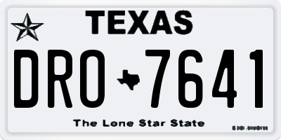 TX license plate DRO7641