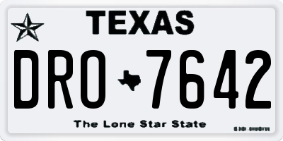 TX license plate DRO7642