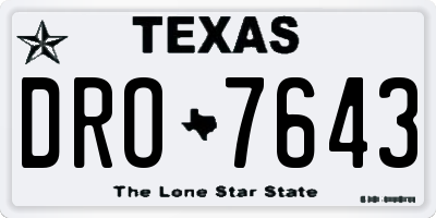 TX license plate DRO7643