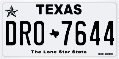 TX license plate DRO7644