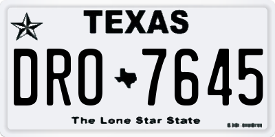 TX license plate DRO7645