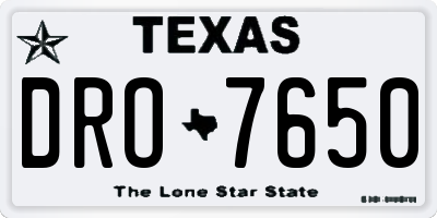 TX license plate DRO7650