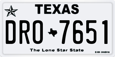 TX license plate DRO7651