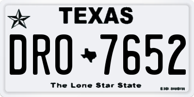 TX license plate DRO7652