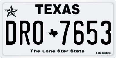 TX license plate DRO7653