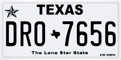TX license plate DRO7656