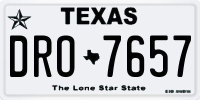 TX license plate DRO7657