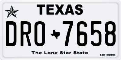 TX license plate DRO7658