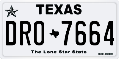 TX license plate DRO7664