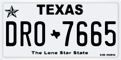 TX license plate DRO7665