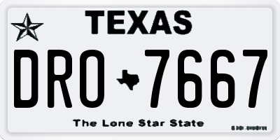 TX license plate DRO7667
