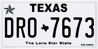 TX license plate DRO7673
