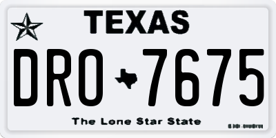 TX license plate DRO7675