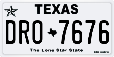 TX license plate DRO7676