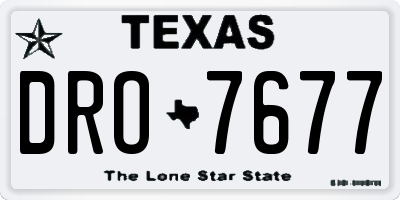 TX license plate DRO7677