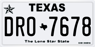 TX license plate DRO7678