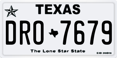 TX license plate DRO7679