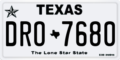 TX license plate DRO7680