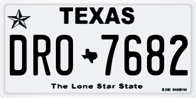 TX license plate DRO7682