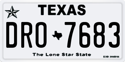 TX license plate DRO7683