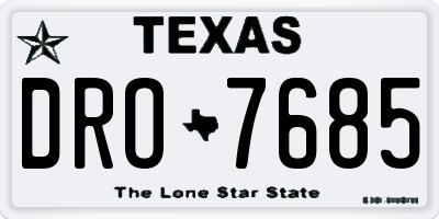 TX license plate DRO7685