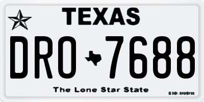 TX license plate DRO7688