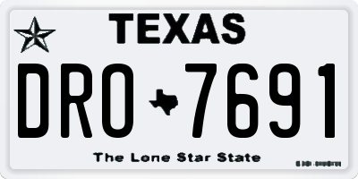 TX license plate DRO7691