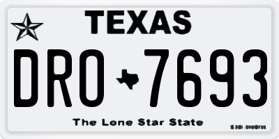 TX license plate DRO7693
