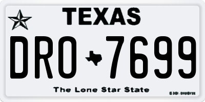TX license plate DRO7699