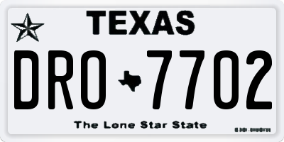 TX license plate DRO7702